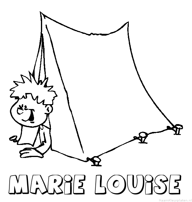 Marie louise kamperen kleurplaat